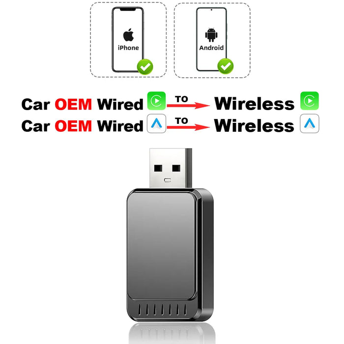 Type B 2 in 1 Wireless CarPlay Apple Car Play and Android Auto Adapter KW Life Products