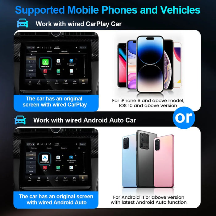 2 in 1 Wireless CarPlay Apple Car Play and Android Auto Adapter KW Life Products