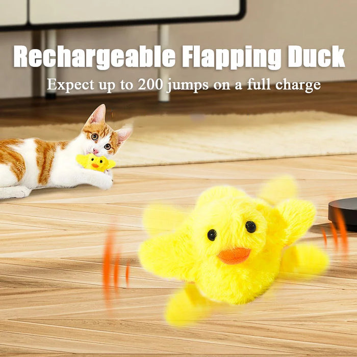 Flapping Duck Interactive Electric Cat Toy With Catnip Vibration Sensor KW Life Products