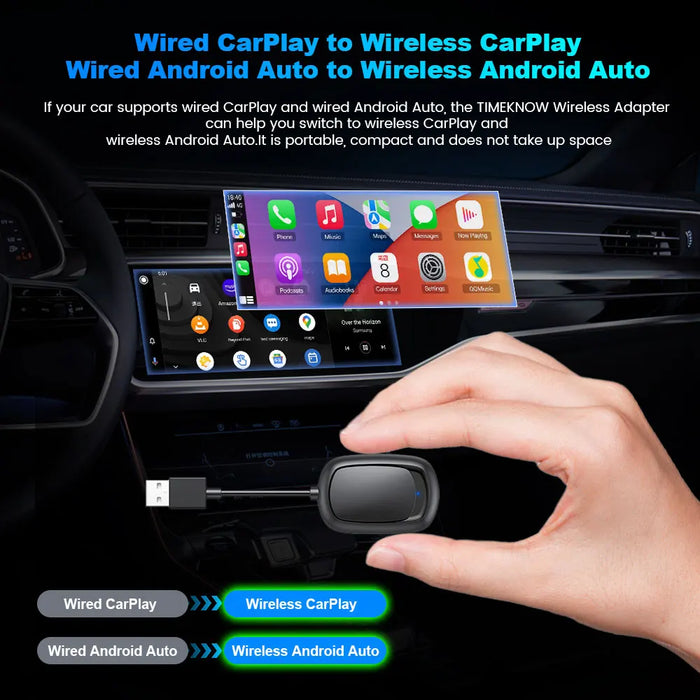 2 in 1 Wireless CarPlay Apple Car Play and Android Auto Adapter KW Life Products